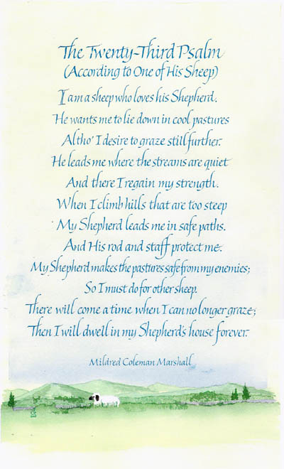 23rd Psalm, by One of His Sheep