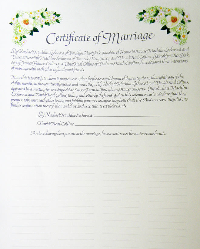 Marriage Certificate