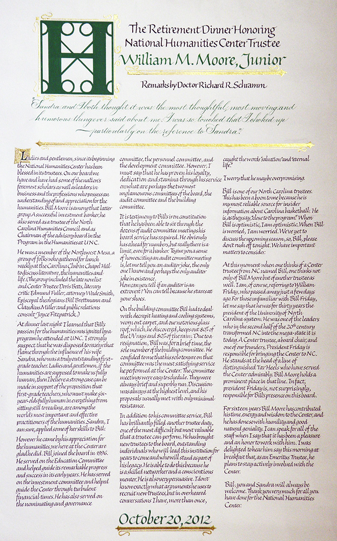 Moore Testimonial
