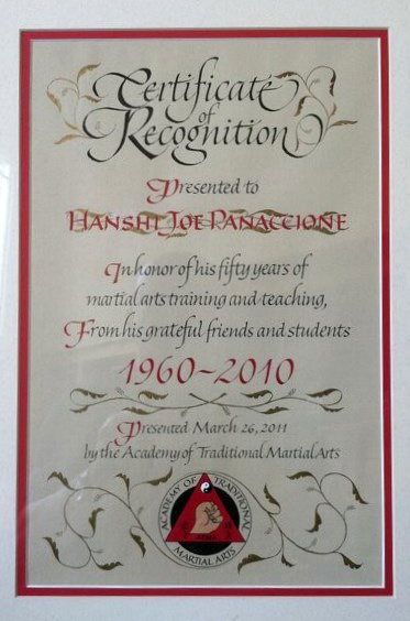 Martial Arts Certificate