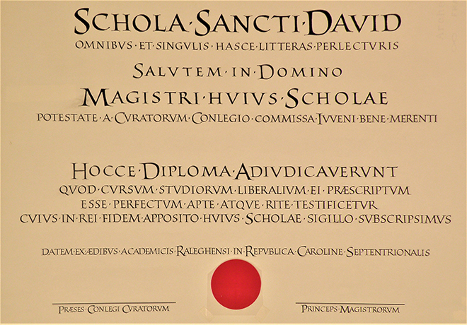 St. David's School Diploma